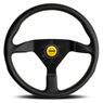 Picture of MOMO Montecarlo 350mm Black Leather with Yellow Stitching