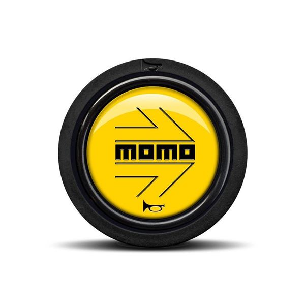 Picture of Momo Horn Button Black Arrow Over Yellow