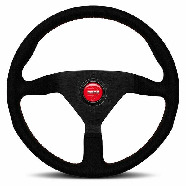 Picture of MOMO Montecarlo Black Alcantara With Red Stitching 320mm Steering Wheel